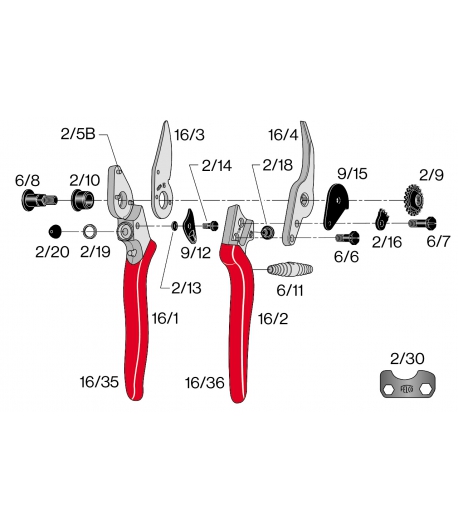 Onderdelen model Felco 16