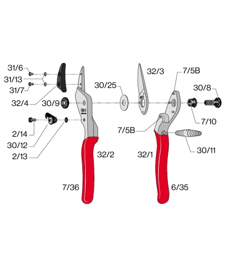 Onderdelen model Felco 32